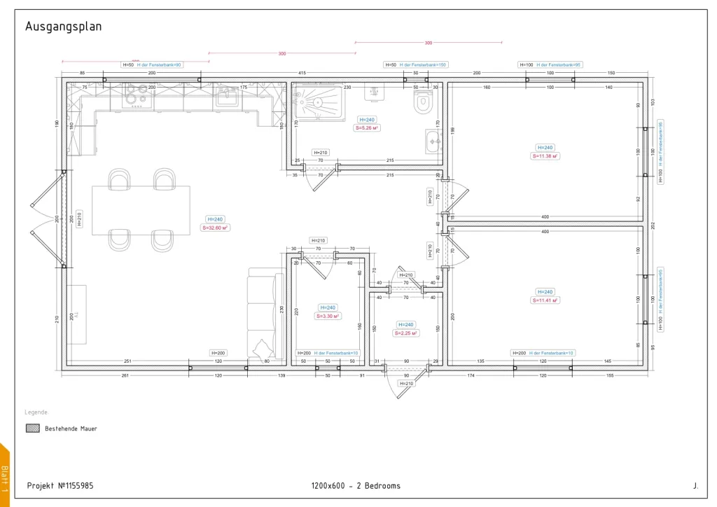Splendor – 1200 × 600 cm – Grundriss