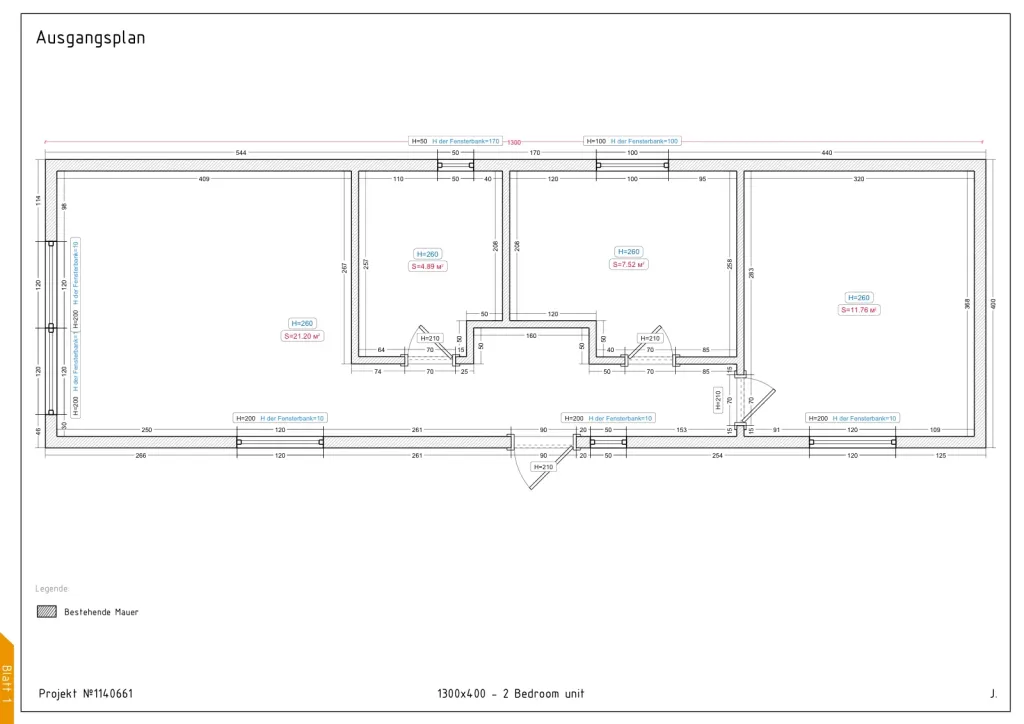 Grandis – 1300 × 400 cm – Grundriss