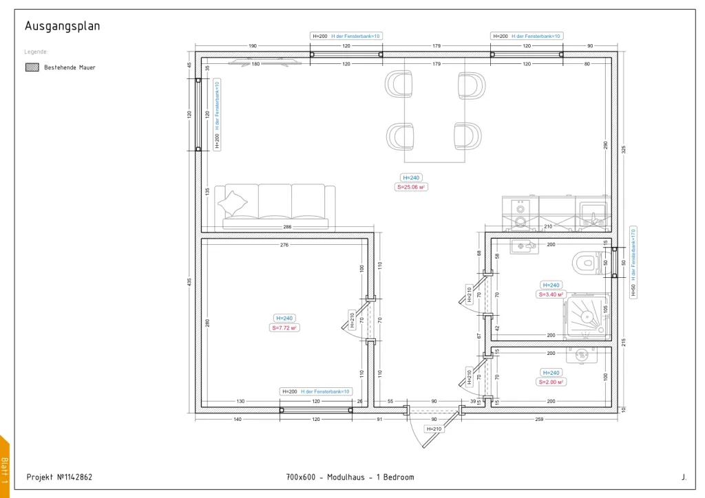 Nova – 700 × 600 cm – Grundriss