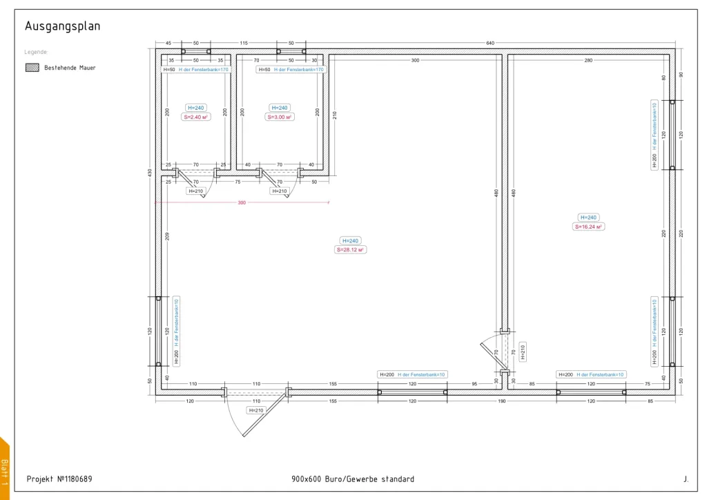 Praxis – 900 × 600 cm – Grundriss