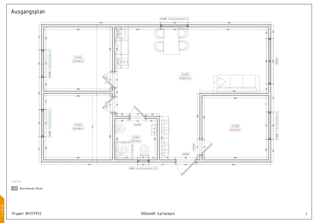 Maxima – 1000 × 600 cm – Grundriss