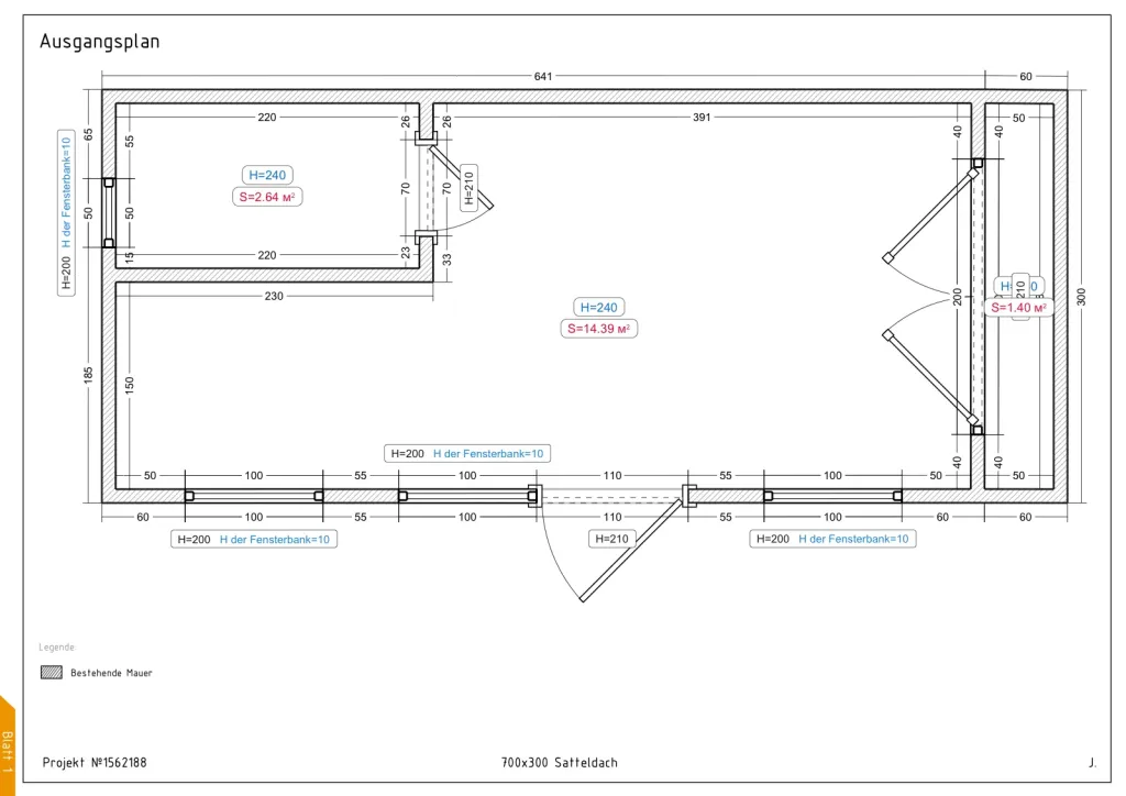 Hygge – 700 × 300 cm – Grundriss